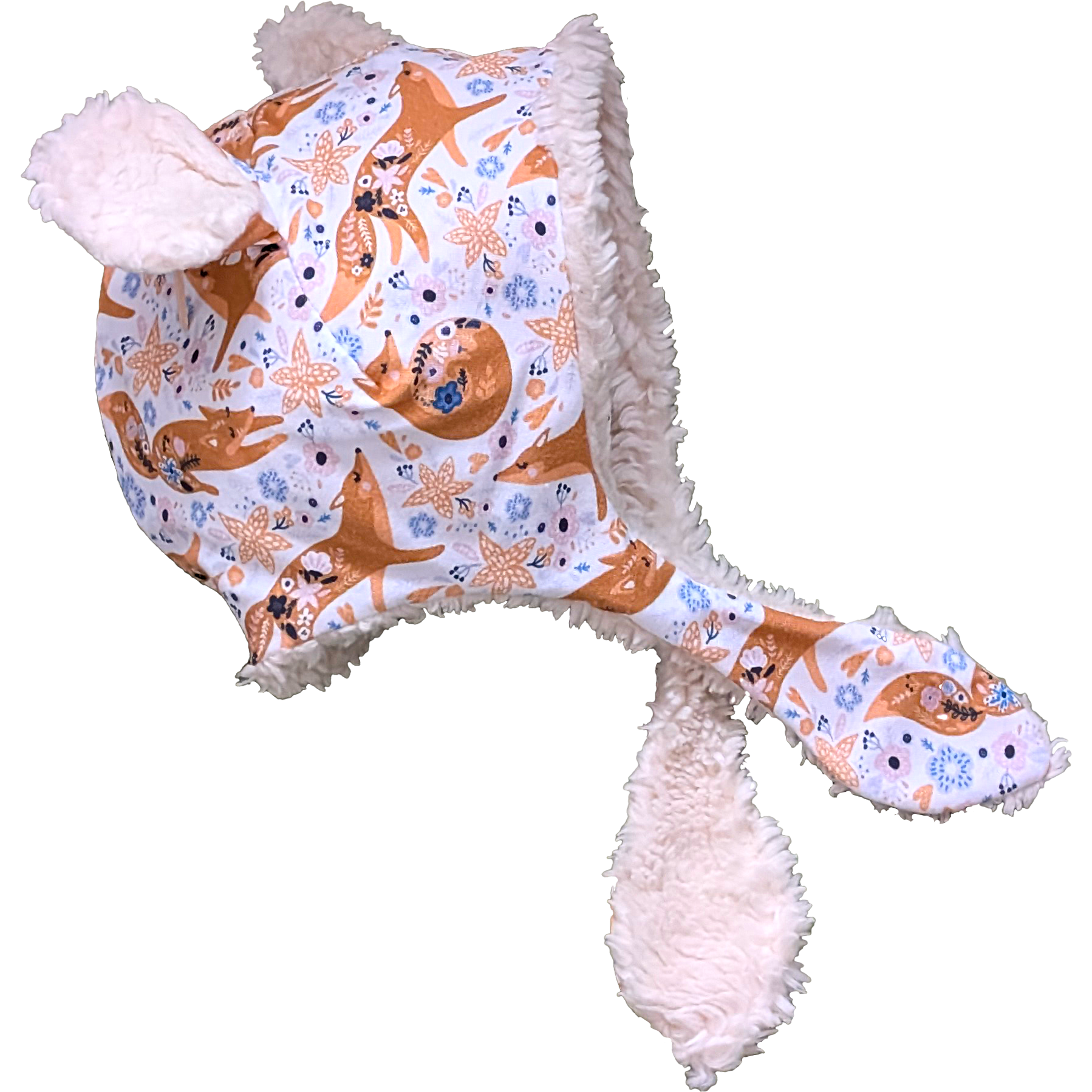 bonnet bébé bio renards fond blanc