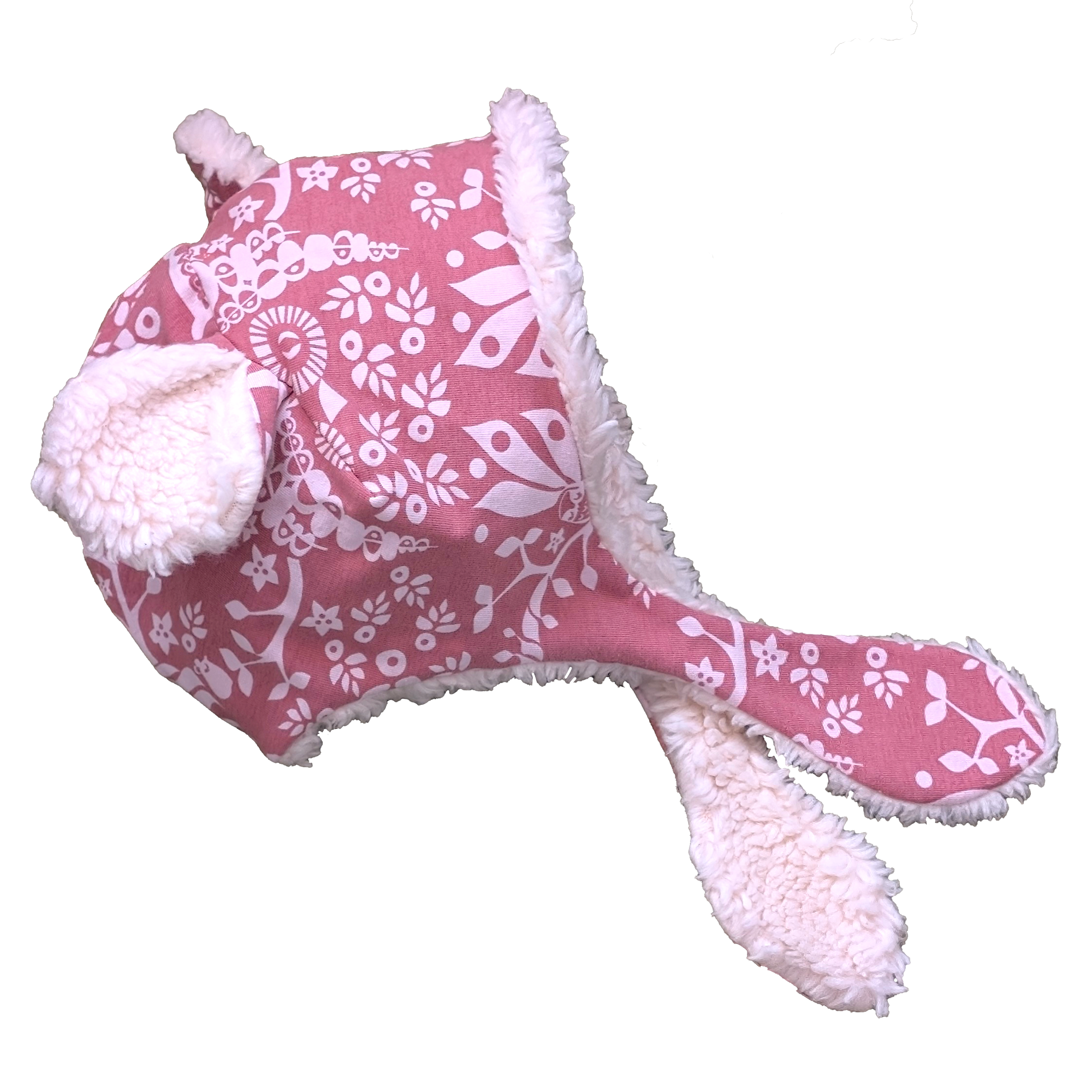 bonnet bébé bio renards fond rose